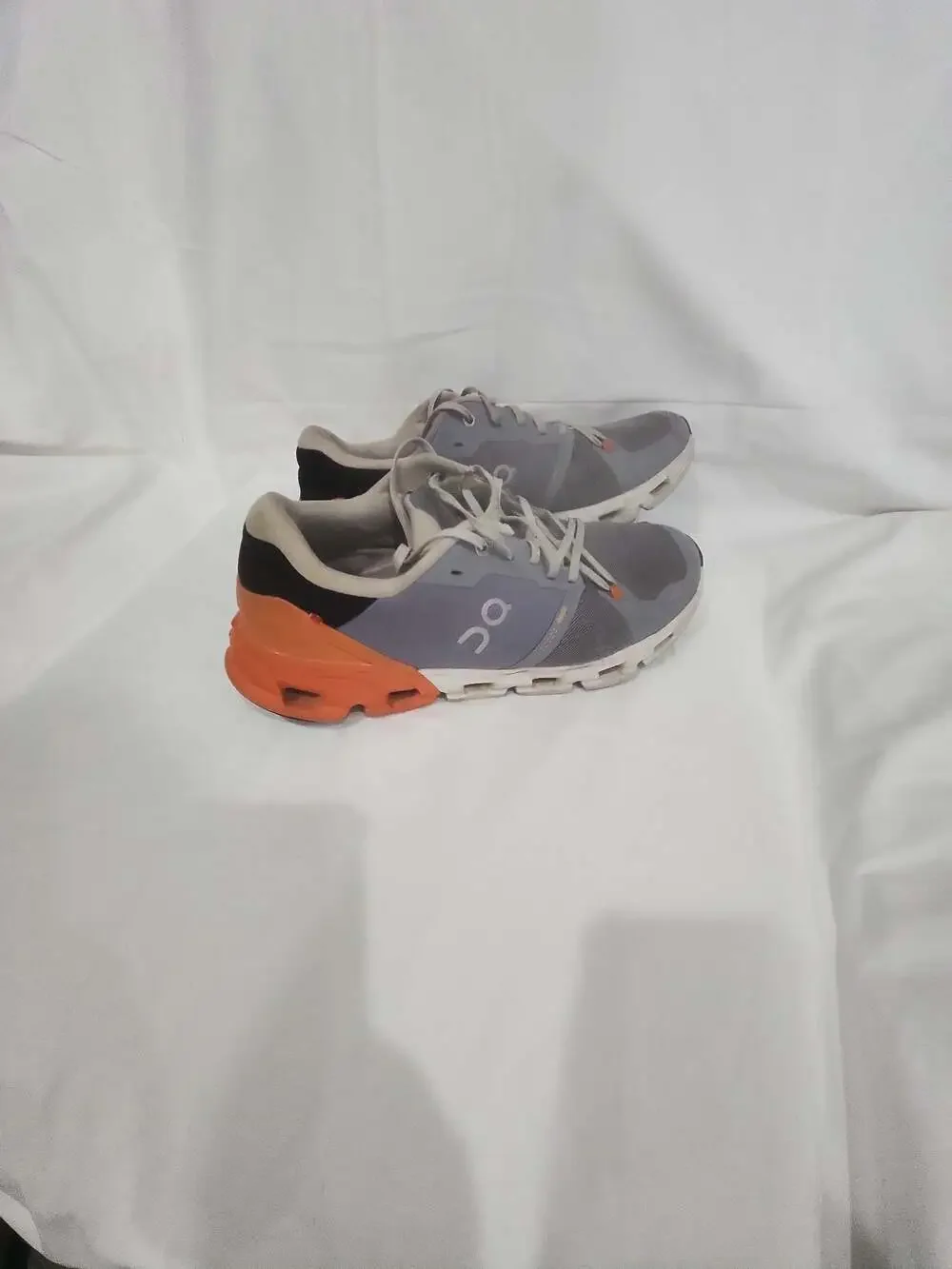 On Cloudflyer Grey and Orange Men's Running Shoes